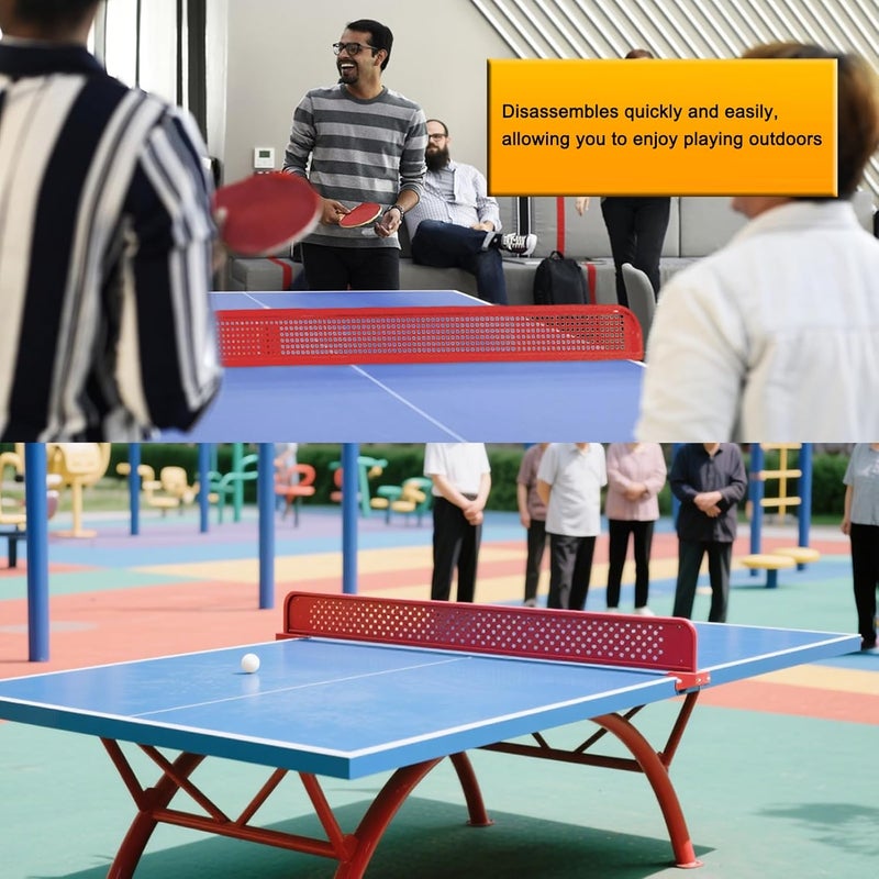 OYKSHDF Table Tennis Net, Outdoor Indoor Ping Pong Net Metal Frame, Replacement Compact Training Countertop Separator for Home Game Practice, 60.3" Length - Image 2